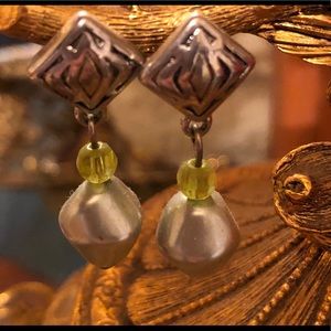 Silver pierced earrings